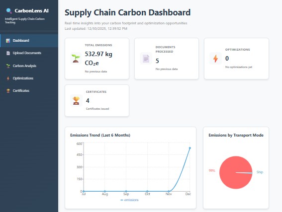 CarbonLens AI - Intelligent Supply Chain Carbon Footprint Tracker